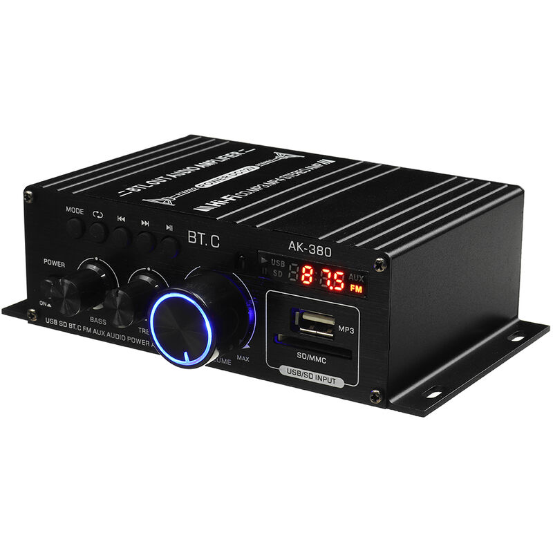 Mini amplificateur HiFi Bluetooth 800W puissance Audio basse USB MP3 FM haut-parleur de voiture LBTN