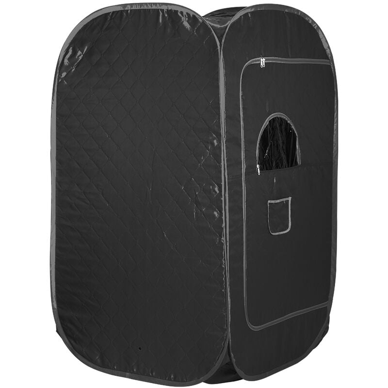 80×80×135cm avec petite chaise pliante 2L steamer home sauna pratique noir