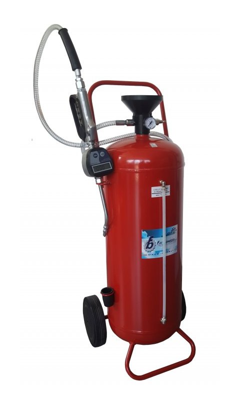 Image of Bonezzi - 809/555-C - distributore x olio 50LT pneumatico + contalitri - pompa con ruote italy