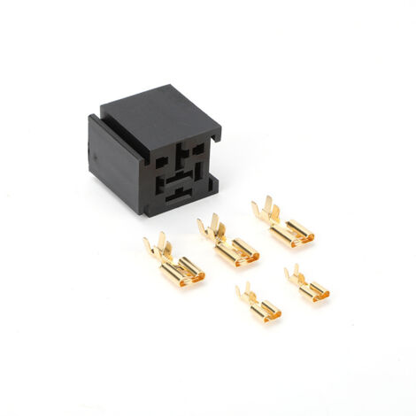 80A Relaissockel, Kfz-Relaisbasis, Hochstrom-Relaisbasis mit breiten Anschlüssen, 12V/24V Relaisstecker, leere Fassung + nicht verriegelnder Anschluss.