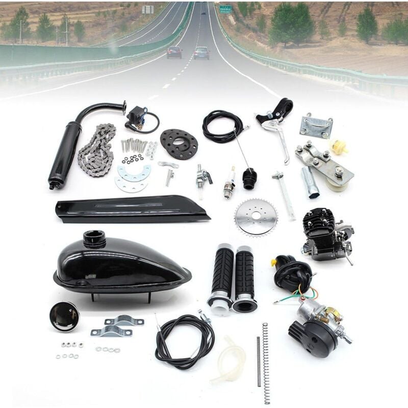 Image of 80CC Fahrradmotor Kits Hilfsmotor Kit 2-Takt-Benzinmotor Einzylinder Elektrofahrrad-Umbau-Set