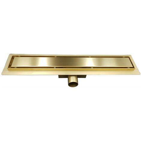 80cm Couleur Or Acier Inoxydable Sol Salle De Bain Feuille Drain Douche Linéaire