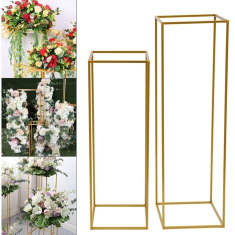 80cm und 100cm quadratischer Blumenständer 2-teiliger Blumenständer Hochzeitsblumenständer geometrischer Blumenständer Säulenblumenständer
