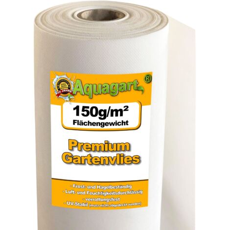 80m² Gartenvlies Unkrautvlies Unkrautfolie Mulchvlies 150g/m² weiß 1m breit