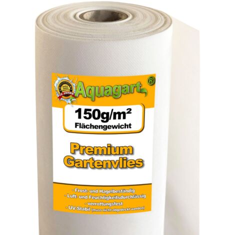 80m² Gartenvlies Unkrautvlies Unkrautfolie Mulchvlies 150g/m² weiß 2m breit