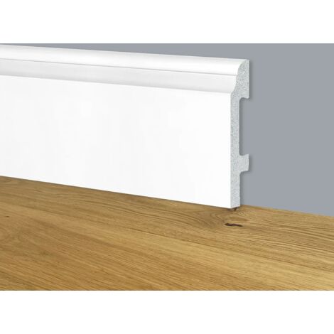 80ml bancale di Battiscopa Zoccolino BIANCO mod. CORINZIO 95x15x2000mm in POLIMERI - Polistrutturato