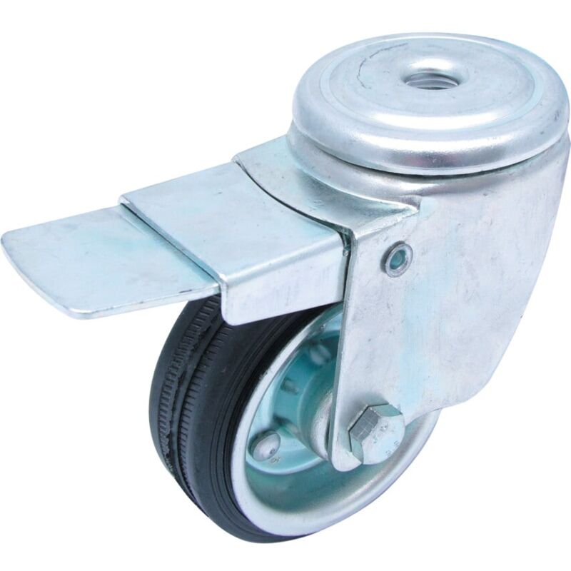 Atlas Workholders - 200mm b/h Swivel Castor b/r Tyre & Brake