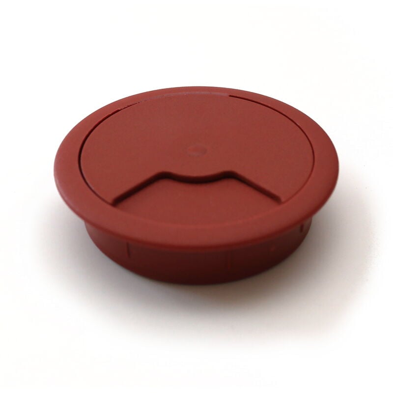 80mm pc Computer Desk Plastic Grommet Table Cable Tidy Wire Hole Cover - Colour Mahogany