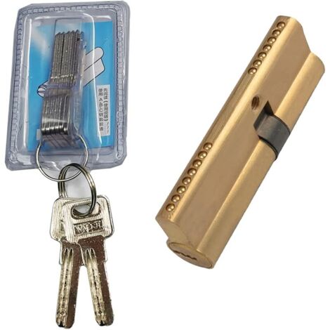 80mm Serrure à Cylindre Européen 40/40 Laiton Serrure de Porte Antivol Serrure à Barillet avec 8 Clés, Anti-choc, Anti-perçage, Anti-crochetage