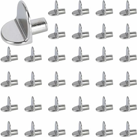 80Pcs Taquet Etagere 5mm Taquets pour Étagères Chevilles de Support d'Étagère Goupille Étagère Broches Support Etagere Armoire Bureau Étagères Bricolage Acier Inoxydable，Fontainebleau