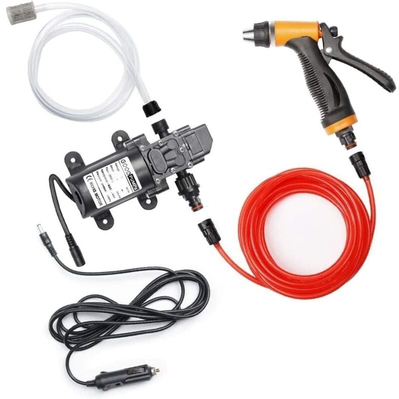SNQ - 80W Lavage Portable pour Voiture Électrique 12V,Pompe de Lavage de Voiture,Pompe à eau Pistolet de Pulvérisation avec tuyau