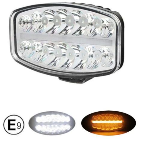 80W LED Лед Фар Халоген С Три Функции Неон ефект Бяло-Жълто/Оранжево Neon 24,5см x 13,9см 4100lm 12V - 24V E-Mark Подход