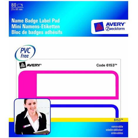 80x Namens-Schilder im Block 25x95mm Weiß Rahmen Pink/Lila