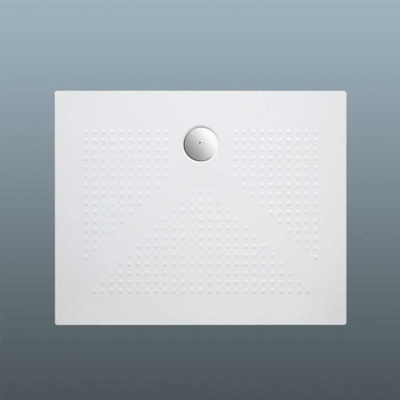 Kiamami Valentina - 80X100 Plateau De Douche En Ceramique Blanche Fine 3 Cm Delfino