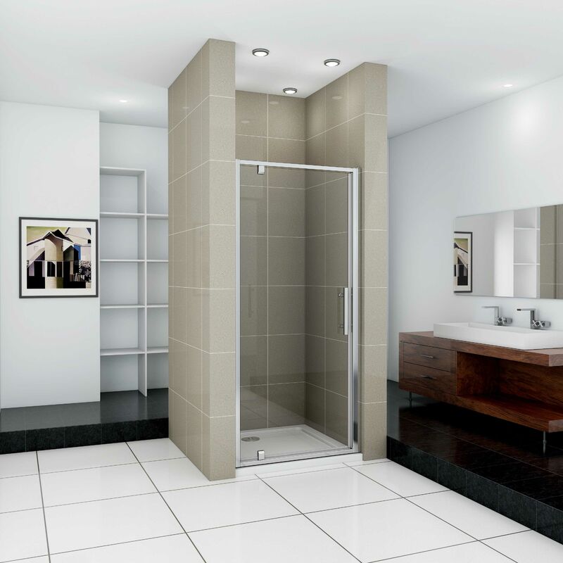 

80x185cm Mampara de Ducha Puerta Abatible 6 MM Cristal Templado
