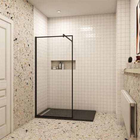 80x200cm Duschwand Walk in Dusche Glaswand Duschtrennwand 8mm klares ESG NANO Glas