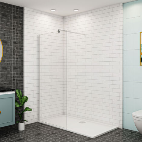 80x200cm+F Form:140cm Stabilisator Walk-In Dusche Duschabtrennung 10mm ESG Nano Duschwand Glas Duschkabine