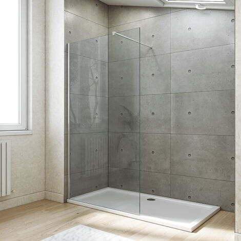 SONNI 80x200cm Walk in Paroi de douche, NANO ESG 8mm, Paroi de douche en verre avec stabilisateur