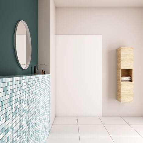 80x210 cm Pannello Doccia Realizzato in Alluminio Spessore 3mm con Profili Finitura Bianco Opaco per Rivestimento Parete Bagno