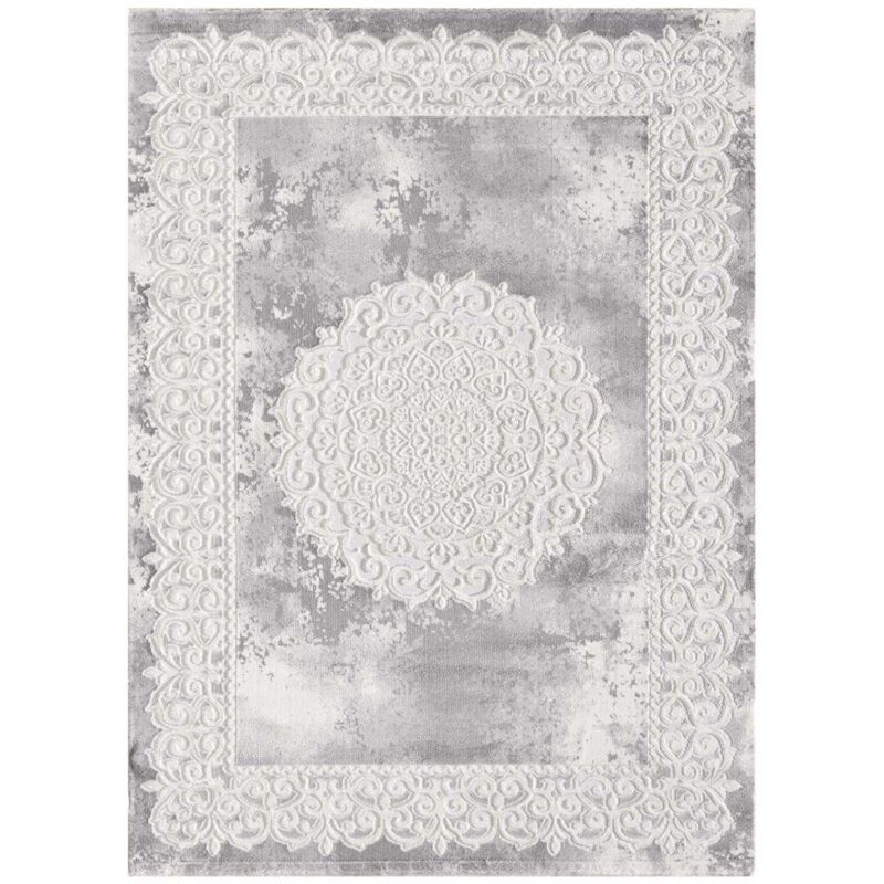 Unamourdetapis - Tapis oriental 80x150 gris clair rectangle motif ancestral balrod