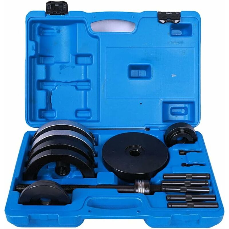 Kit d'outils de montage pour moyeux de roue 85 mm - Bleu - Pour roulement de roue - 16 pièces - Pour réparation de châssis de voiture