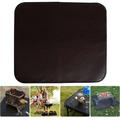 80x75cm Tapis de Protection de Sol Tapis Cheminée, Tapis De Gril de Protection Anti-feu Fire Pit Mat de Protector, Protection de Sol Résistant à La Chaleur, pour Barbecue Extérieur Jardin Terrasse