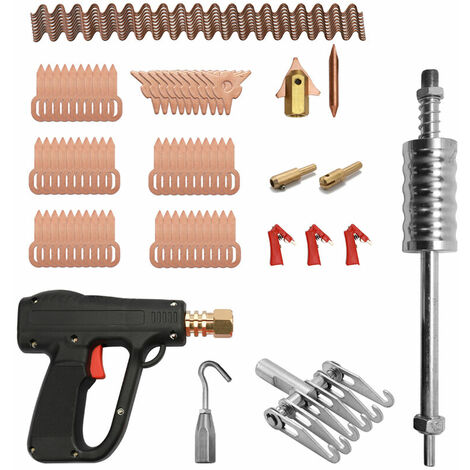 81 pièces Kit d'extracteur de Dent outils de réparation de carrosserie électrodes de soudage par points Spotter soudeuse Machine