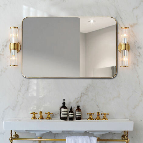 main image of "81 x 51cm Bathroom Wall Mirror Rectangular Wall Hanging Mirror Rounded Corner"