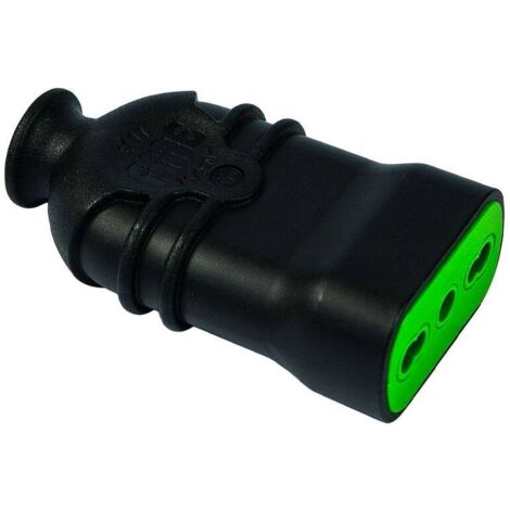 81101 Enchufe "Hi Pro" Negro 2PT-T 10A Pisable - CEI 25-30