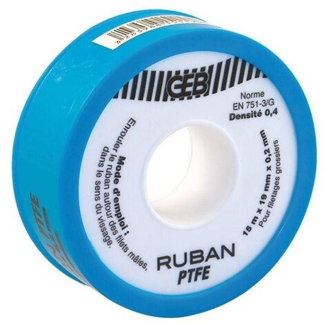 815119 ruban ptfe special gros diametre 19mm x 15m x 0,2mm