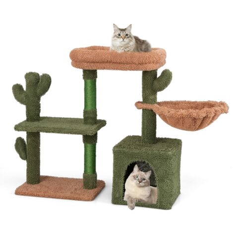 81cm albero per gatti moderno ripiano condo amaca cuscino lavabile torre per gatti estetica cactus Verde
