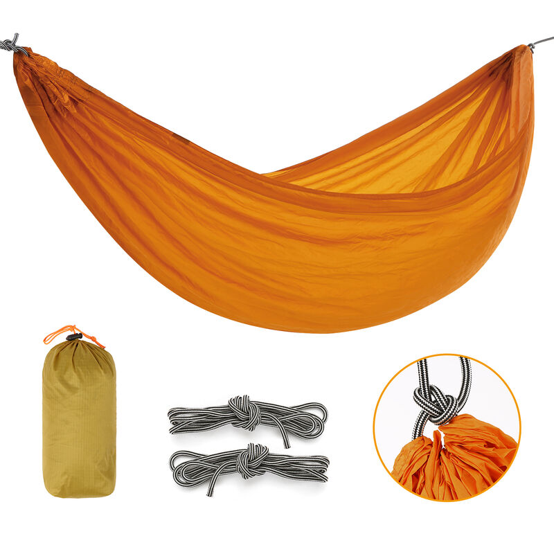 

Asupermall - 8,2 x 4.7ft Ultraligero Hamaca Hamaca que acampa portable para viajes con mochila Playa Yard, Naranja