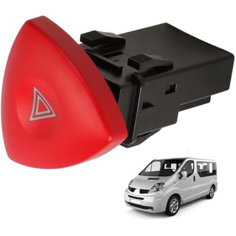 8200442724 Bouton Warning Trafic 2 Interrupteur de feu de détresse 4 broches Rouge pour Espace MK4 Laguna MK2/MK4 Trafic Vauxhall Trafic Vauxhall Vivaro 93856337