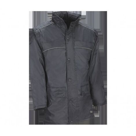 820AZUL/XL PARKA BASICA ACOLCHADA DE POLIESTER SOBRE RECUBRIMIENTO DE PVC. COLOR AZUL MARIN - JUBA