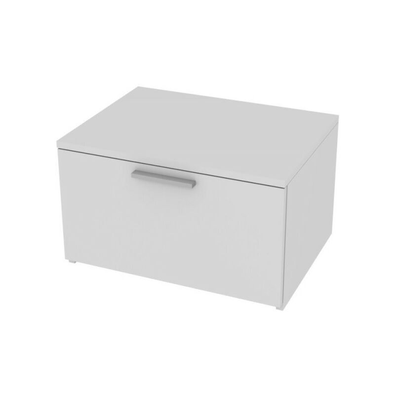 820CZ - Commode chambre-bureau l 60 et 1 tiroir h.32, avec glissières à fermeture lente 60x45x35,6 (LxPxH) - blanc