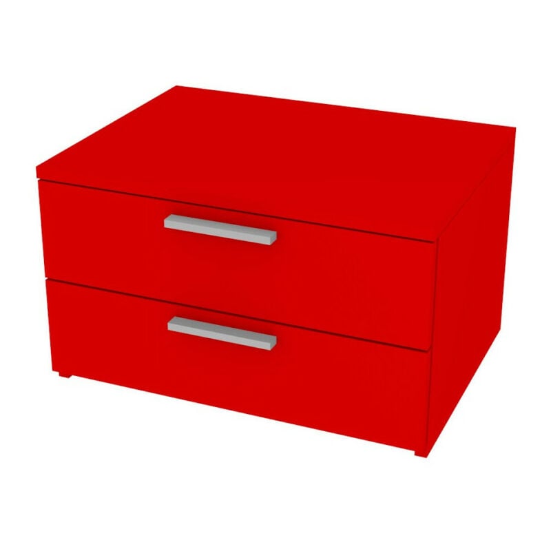 820CZ2 - Commode chambre-bureau L 60 et 2 tiroirs h.16, avec glissières à fermeture lente 60x45x35,8 (LxPxH) - Rouge