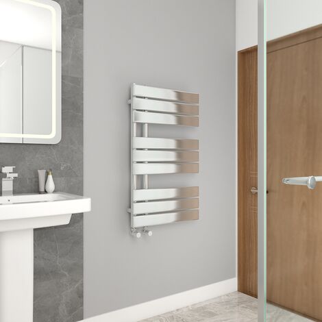 824x500mm Flat Panel Bathroom Heated Towel Rail Radiator Chrome