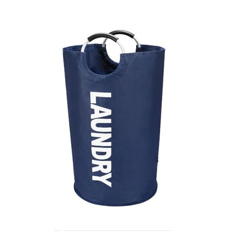 82L Laundry Baskets, Foldable Laundry Bag, Collapsible Laundry Hampers with Large Capacity (Dark Blue)