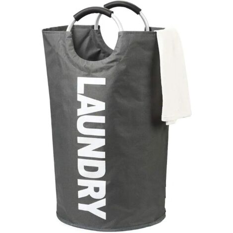 82L Laundry Baskets, Foldable Laundry Bag, Large Capacity Folding Laundry Baskets (Dark Grey)