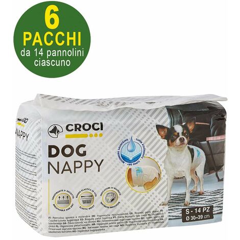 84 Couche pour chien S 30-39 cm Couches hygiéniques pour chien - 6 paquets de 14 chacune