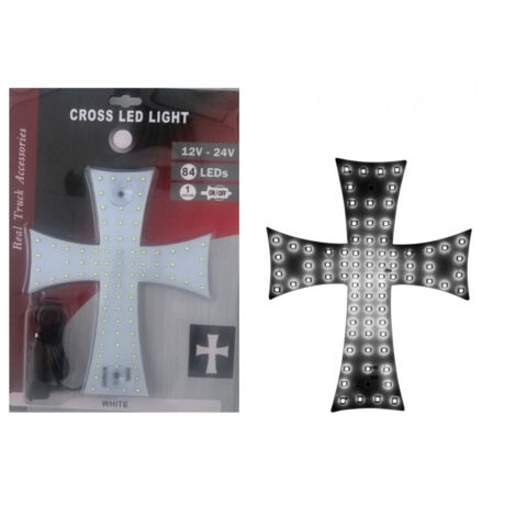 Диоден светещ кръст бял 84 LED ЛЕД 12V 24V 245 x 200 mm