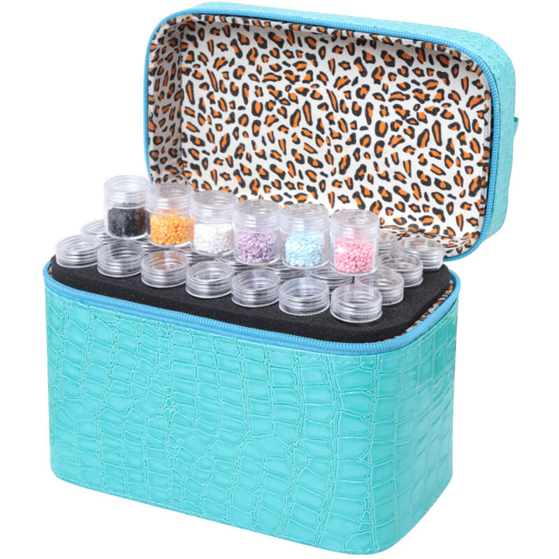 

Caja de almacenamiento de diamantes de 84 ranuras, accesorio de pintura de diamantes de imitacion,Azul
