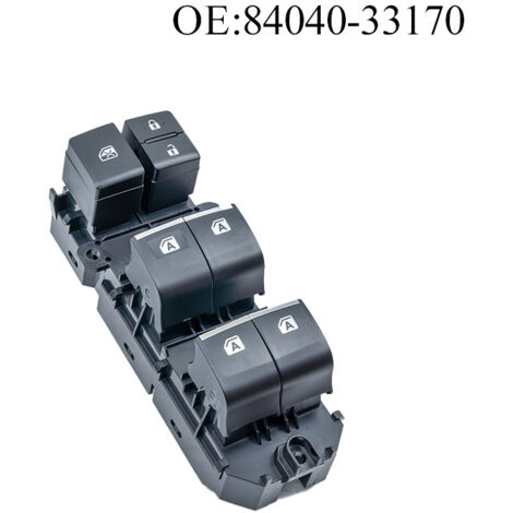 84040-33170 Bouton de commande de vitre de voiture, compatible avec les modèles Toyota Camry et C-HR de 2018 à 2020, commande la montée et la descente des vitres électriques.