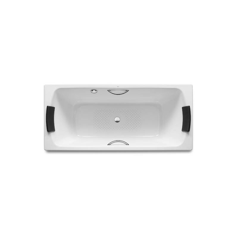 

Bañera de acero Roca rectangular fondo antideslizante y asas (chapa acero 3,5mm) Lun 1700x750x440mm Blanco