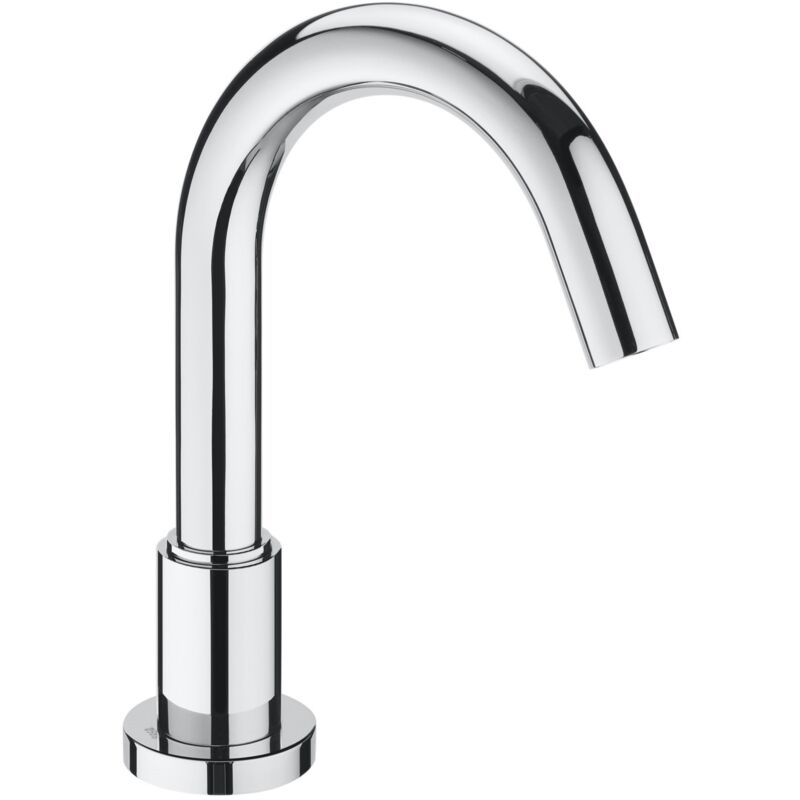 

8433290319040 Roca - Grifería electrónica para lavabo (un agua) con sensor integrado en el caño. Alimentación con 4 pilas alcalinas 15V LRG (AA).