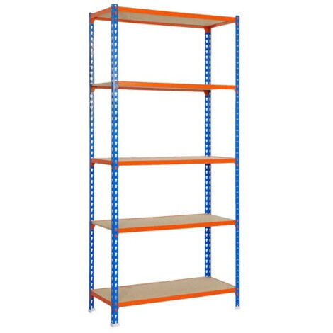 [8435104937372] Etagère 2000x1100x500mm bleu/orange charge 150Kg MADERCLICK SUPER