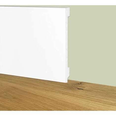 84ml bancale di Battiscopa Zoccolino BIANCO Squadrato passacavo 150x15x2000mm in POLIMERI - Polistrutturato