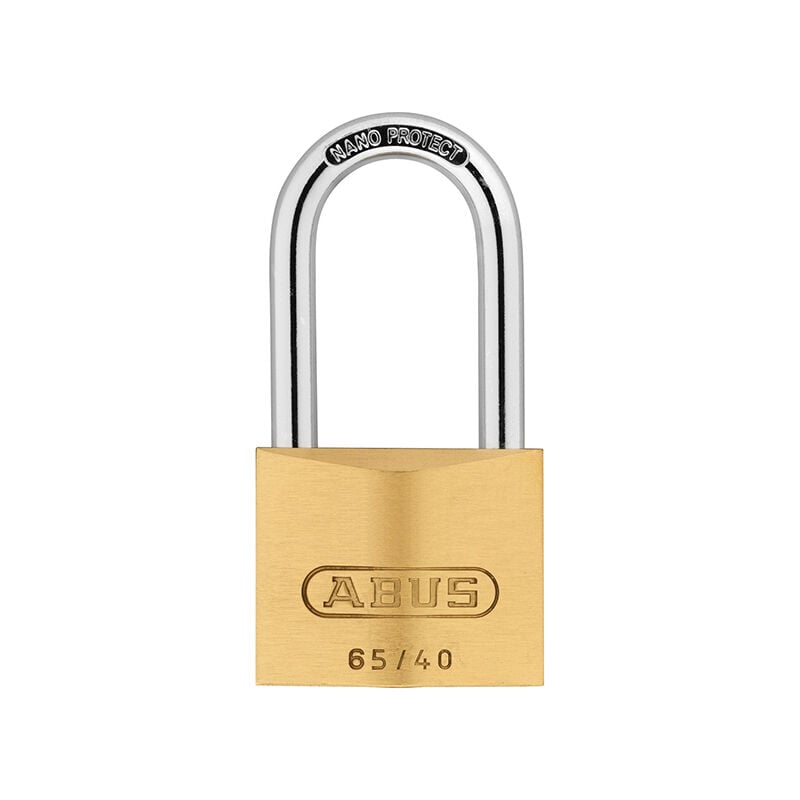 12639 65/40mm Brass Padlock 40mm Long Shackle Keyed Alike 6406 ABUKA12639 - Abus