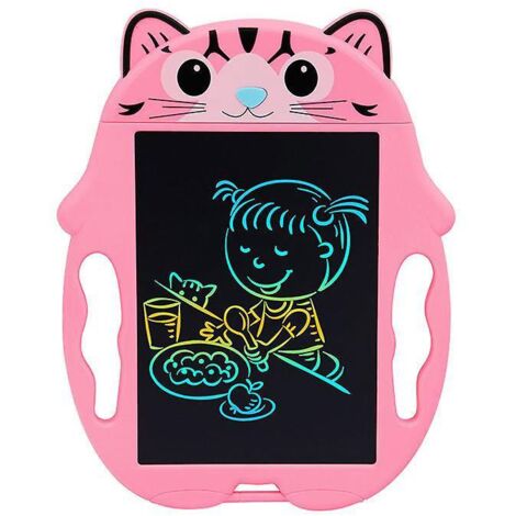 8.5" Cute Cat Colour Lcd Writing Board (pink), Tableau Graphique, Tableau De Dessin Pour Enfants, Tableau D'criture Effaable Portable, Tableau De