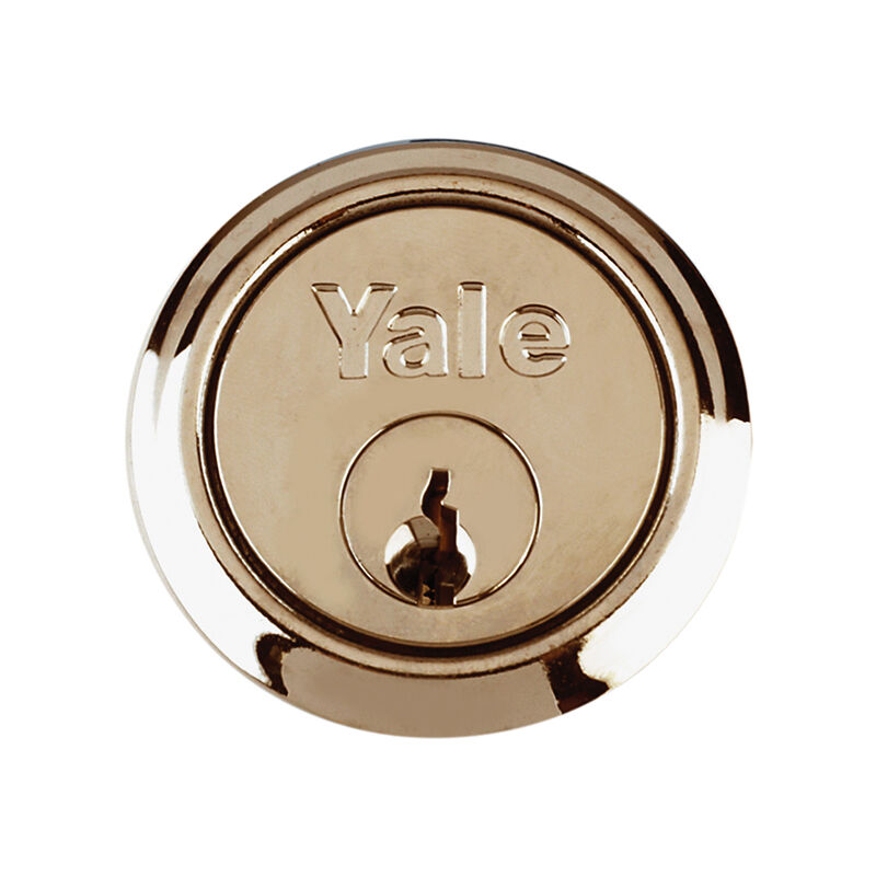 Locks P1109 Replacement Rim Cylinder & 4 Keys Polished Brass Finish Visi YAL4KP1109PB - Yale